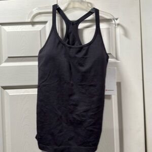 Lululemon Ebb to Street Classic Black Ribbed Razor Back Tank Top Size 12